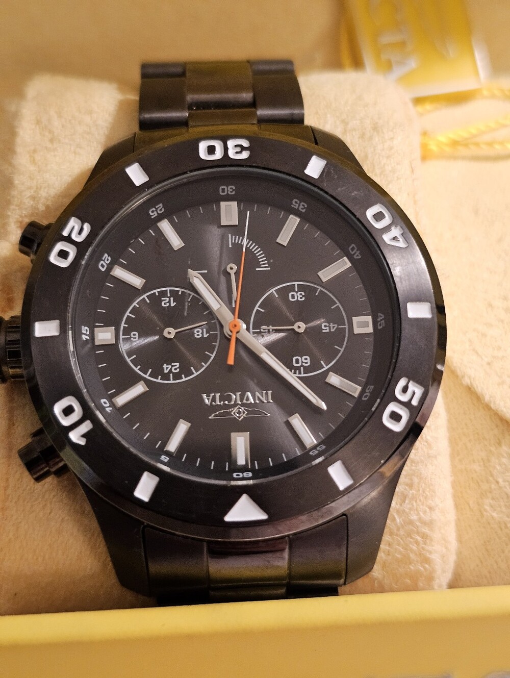 Invicta Black and Orange Sport Chronograph Watch
